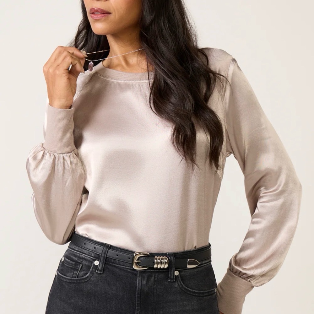 LA Made City Satin Long Sleeve top